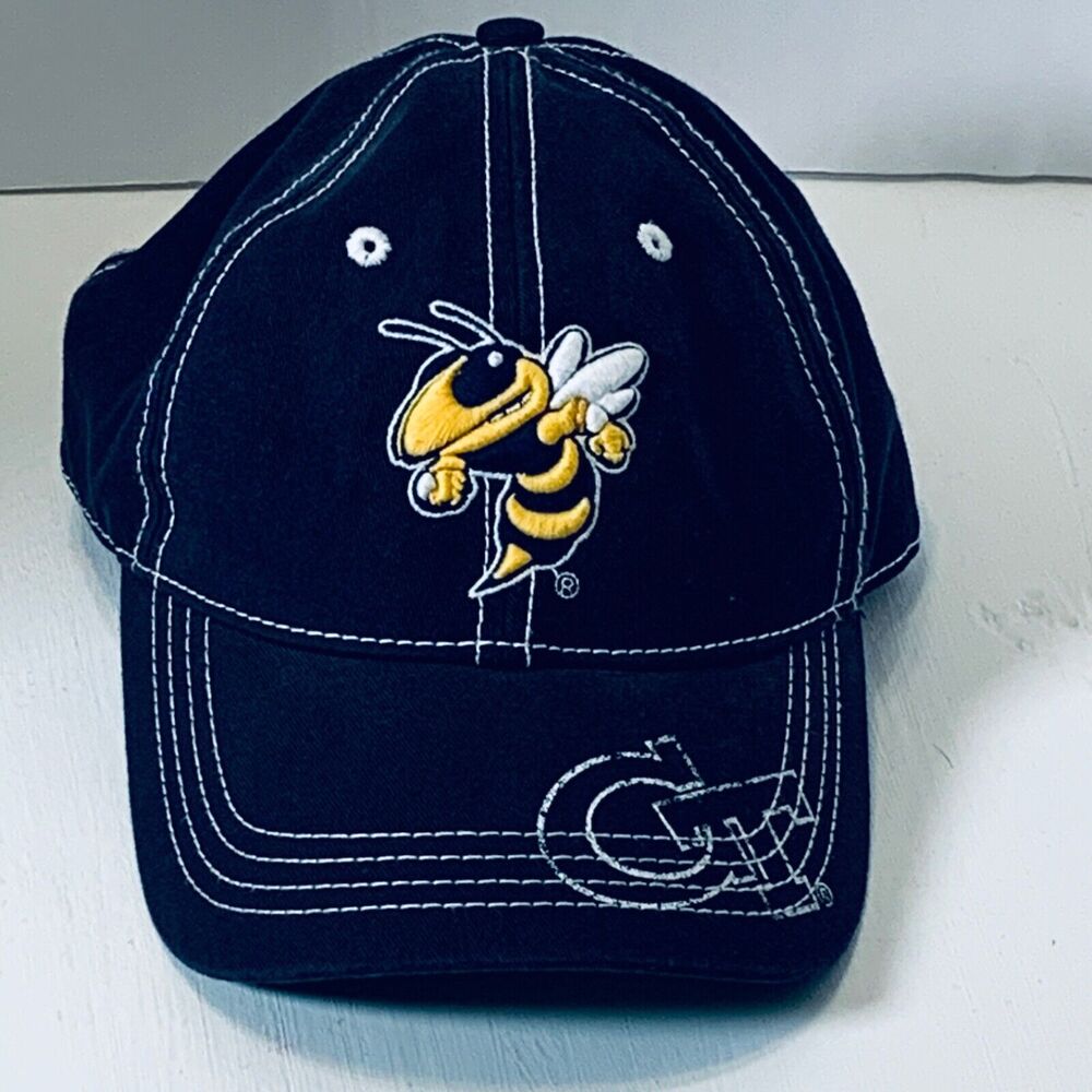Vintage Georgia Tech Yellow Jackets Blue Hat Cotton Adjustable Rim Drew Pearson
